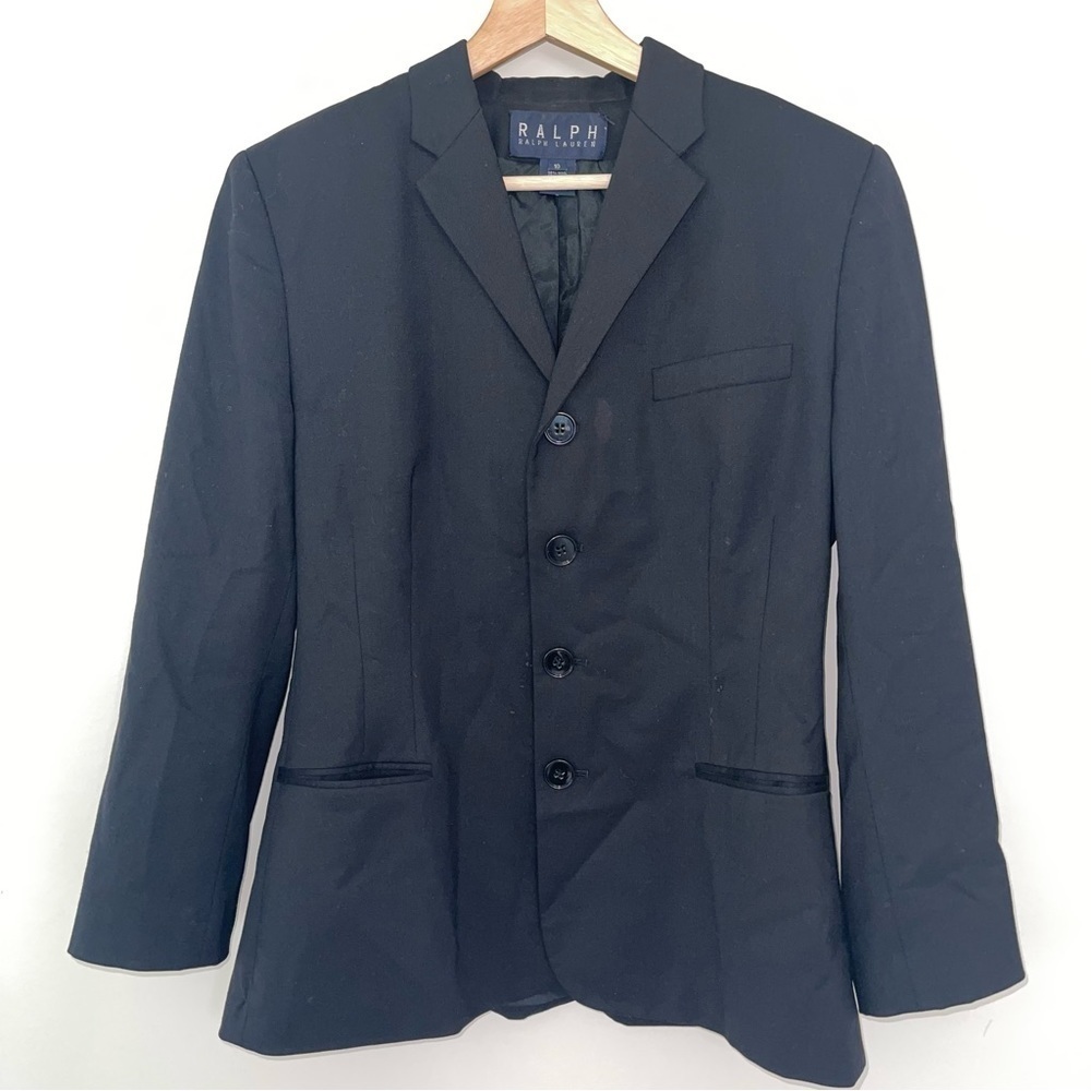 RALPH Ralph Lauren Women’s Black Blazer 10 Wool Spandex Classic Career